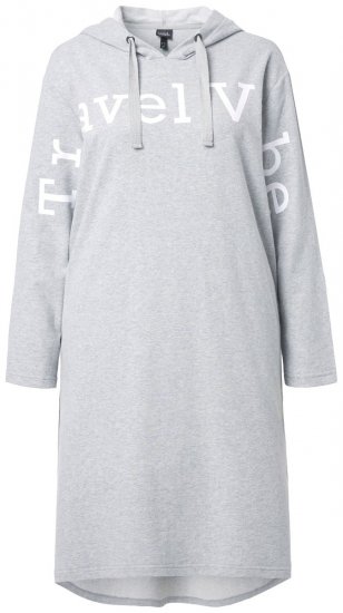Ulla Popken 846886 Abito in felpa con cappuccio Grigio melange - Abiti in felpa - 