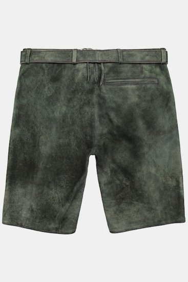 JP1880 846895 Bermuda in pelle scamosciata di capra Oliva scuro - Shorts - Pantaloncini Uomo Taglie Forti