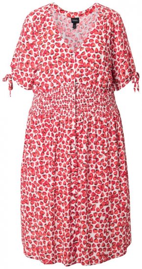 Ulla Popken 846912 Abito midi fantasia Corallo - Vestiti midi - Abiti midi taglie comode