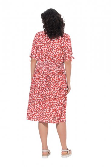Ulla Popken 846912 Abito midi fantasia Corallo - Vestiti midi - Abiti midi taglie comode