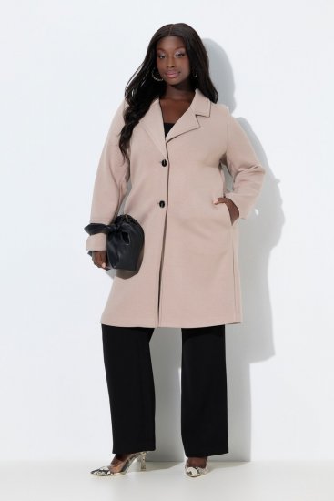 Ulla Popken 846929 Cappotto Beige - Cappotti - Cappotti taglie forti da donna
