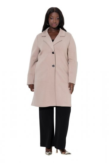 Ulla Popken 846929 Cappotto Beige - Cappotti - Cappotti taglie forti da donna