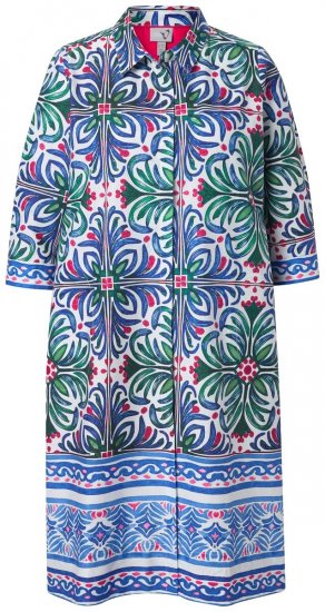 Ulla Popken 846952 Abito chemisier a fiori Bianco - Vestiti midi - Abiti midi taglie comode