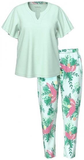 Ulla Popken 846971 Pigiama fantasia Verde chiaro - Pigiami/Loungewear - 
