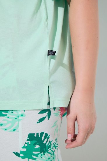 Ulla Popken 846971 Pigiama fantasia Verde chiaro - Pigiami/Loungewear - 