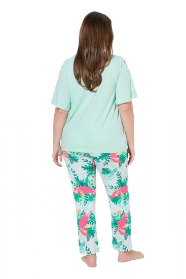 Ulla Popken 846971 Pigiama fantasia Verde chiaro - Pigiami/Loungewear - 