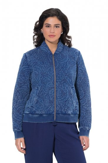 Ulla Popken 847035 Giacca trapuntata Blu denim - Giacche - Giacche taglie forti da donna