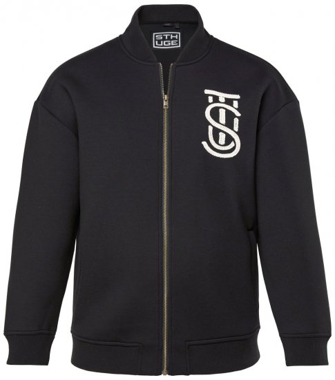STHUGE 847083 Giacca varsity in tessuto scuba Nero - Giubbotti - Giubbotti Uomo Taglie Forti
