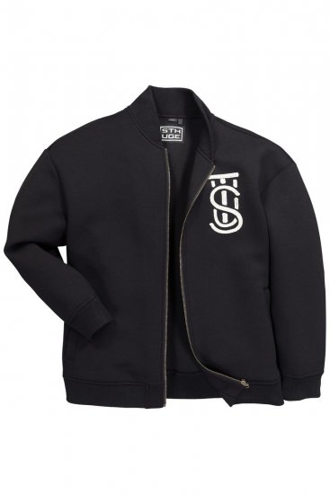 STHUGE 847083 Giacca varsity in tessuto scuba Nero - Giubbotti - Giubbotti Uomo Taglie Forti