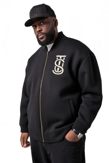 STHUGE 847083 Giacca varsity in tessuto scuba Nero - Giubbotti - Giubbotti Uomo Taglie Forti