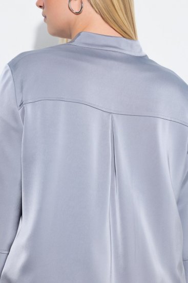 Ulla Popken 847191 Giubbotto luccicante con collo college Grigio - Giacche - Giacche taglie forti da donna