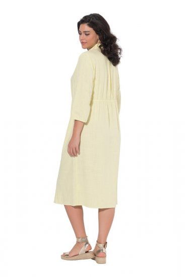 Ulla Popken 847224 Abito in misto lino Giallo - Abiti estivi - Abiti estivi taglie forti