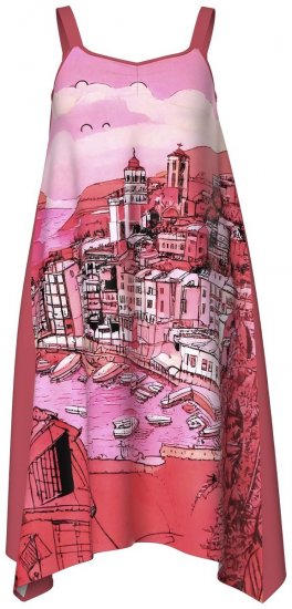 Ulla Popken 847481 Abito fantasia Rosso - Vestiti mini - Miniabiti donna taglie forti