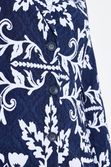 Ulla Popken 847586 Blazer in jacquard floreale Blu scuro - Blazer - Blazer Taglie Forti da Donna
