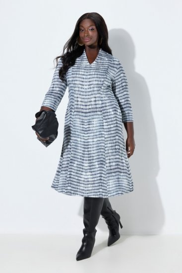 Ulla Popken 847643 Abito in jersey a righe Blu scuro - Abiti in jersey - 