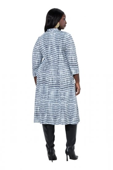 Ulla Popken 847643 Abito in jersey a righe Blu scuro - Abiti in jersey - 