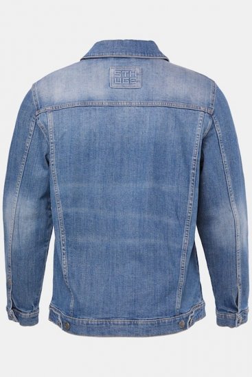 STHUGE 847739 Giacca di jeans dal look vintage Azzurro - Giubbotti - Giubbotti Uomo Taglie Forti