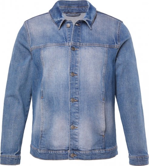 STHUGE 847739 Giacca di jeans dal look vintage Azzurro - Giubbotti - Giubbotti Uomo Taglie Forti