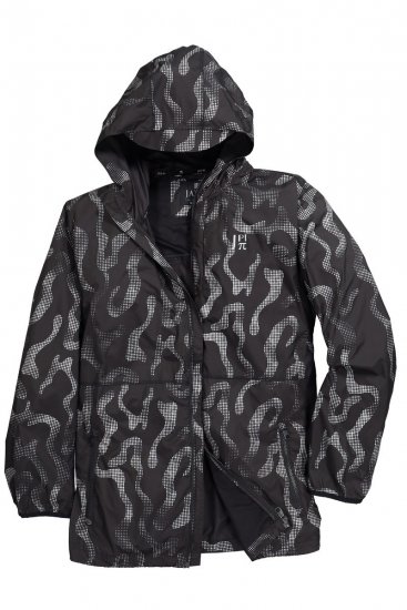 Jay-Pi 847852 Giacca outdoor ultraleggera con stampa riflettente Nero - Giubbotti - Giubbotti Uomo Taglie Forti