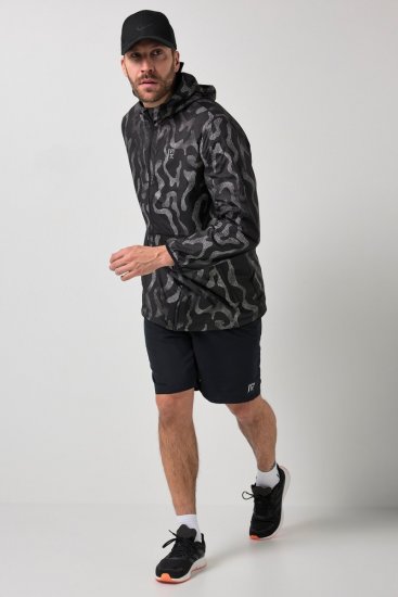 Jay-Pi 847852 Giacca outdoor ultraleggera con stampa riflettente Nero - Giubbotti - Giubbotti Uomo Taglie Forti