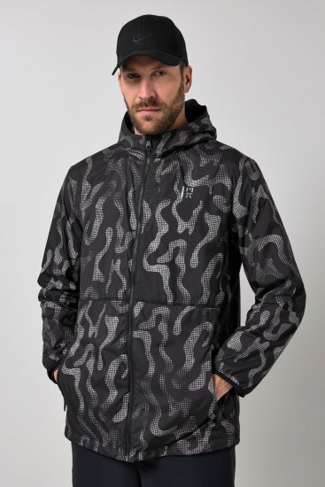 Jay-Pi 847852 Giacca outdoor ultraleggera con stampa riflettente Nero - Giubbotti - Giubbotti Uomo Taglie Forti