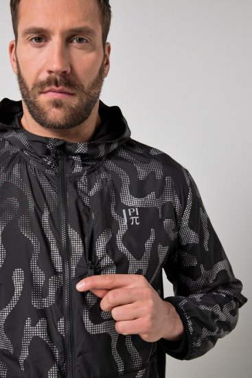 Jay-Pi 847852 Giacca outdoor ultraleggera con stampa riflettente Nero - Giubbotti - Giubbotti Uomo Taglie Forti