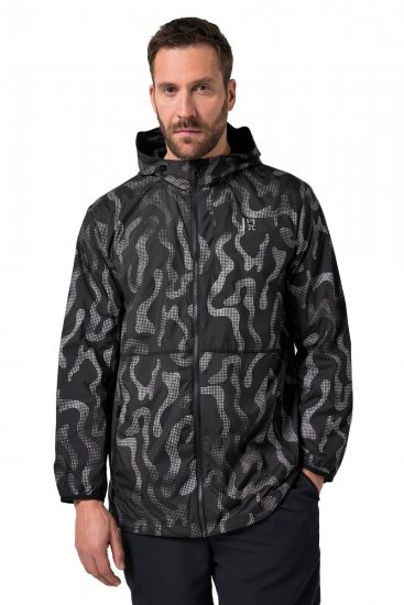 Jay-Pi 847852 Giacca outdoor ultraleggera con stampa riflettente Nero - Giubbotti - Giubbotti Uomo Taglie Forti
