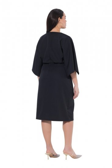 Ulla Popken 847909 Abito midi a fiori Nero - Vestiti midi - Abiti midi taglie comode