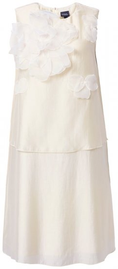 Ulla Popken 847918 Abito in chiffon a fiori Bianco panna - Abiti estivi - Abiti estivi taglie forti