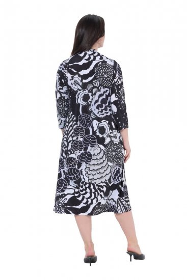 Ulla Popken 847972 Abito in maglia a fiori Bianco - Abiti in maglia - 