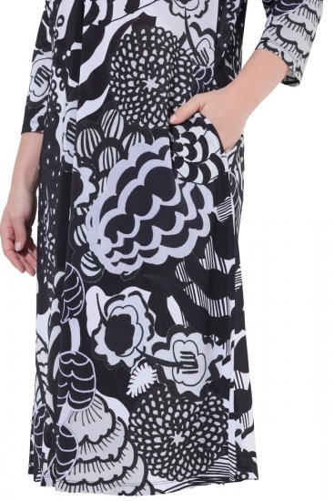 Ulla Popken 847972 Abito in maglia a fiori Bianco - Abiti in maglia - 