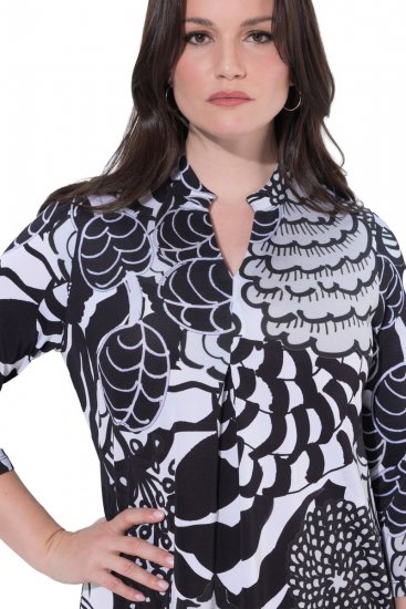 Ulla Popken 847972 Abito in maglia a fiori Bianco - Abiti in maglia - 