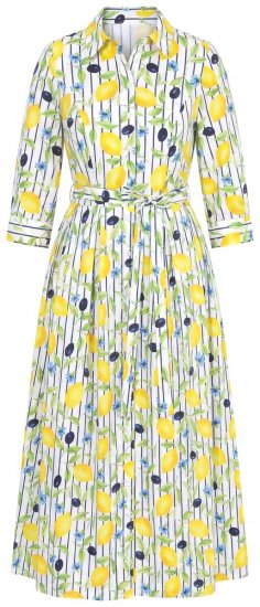 Ulla Popken 848081 Abito chemisier a righe Bianco - Vestiti maxi - Abiti maxi taglie forti