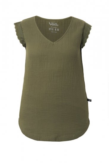 Ulla Popken 848131 Pigiama con pizzo Verde oliva - Pigiami/Loungewear - 