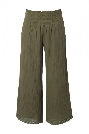 Ulla Popken 848131 Pigiama con pizzo Verde oliva - Pigiami/Loungewear - 