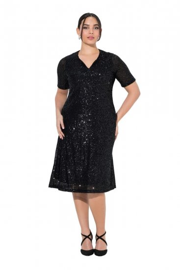 Ulla Popken 848140 Abito di paillettes Nero - Abiti da sera - Abiti da sera taglie forti