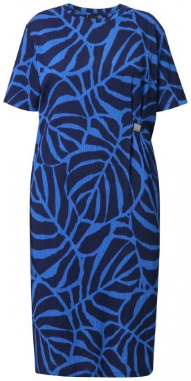 Ulla Popken 848162 Abito midi fantasia Blu scuro - Vestiti midi - Abiti midi taglie comode