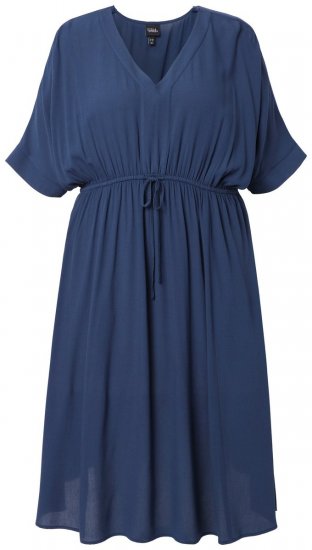Ulla Popken 848224 Abito midi con coulisse Blu scuro - Vestiti midi - Abiti midi taglie comode