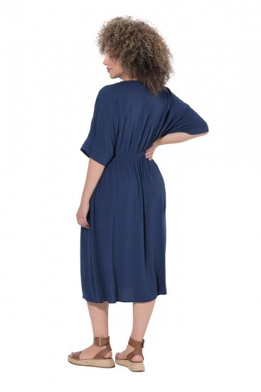 Ulla Popken 848224 Abito midi con coulisse Blu scuro - Vestiti midi - Abiti midi taglie comode