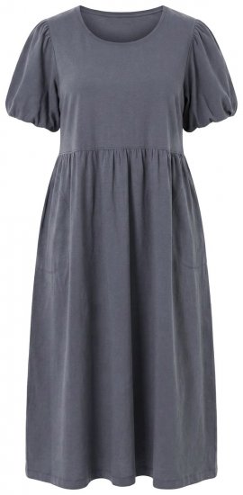 Ulla Popken 848575 Abito lungo a maniche corte con tasche Antracite - Vestiti maxi - Abiti maxi taglie forti
