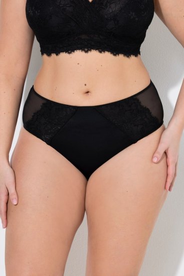 Ulla Popken 848693 Culotte con pizzo Nero - Slip - 