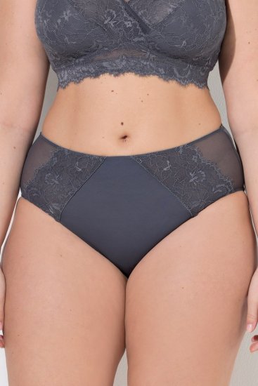 Ulla Popken 848693 Slip con pizzo Antracite - Slip - 