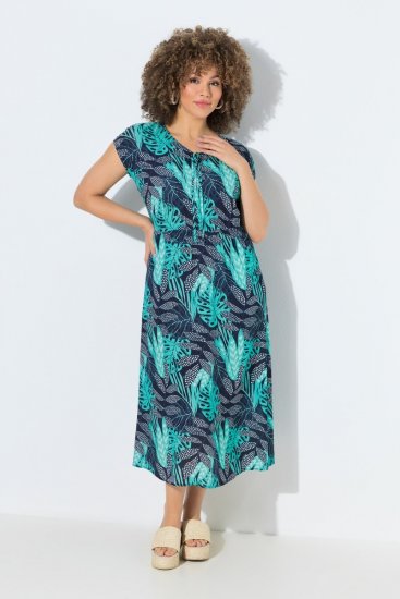 Ulla Popken 848696 Abito fantasia Blu scuro - Abiti estivi - Abiti estivi taglie forti