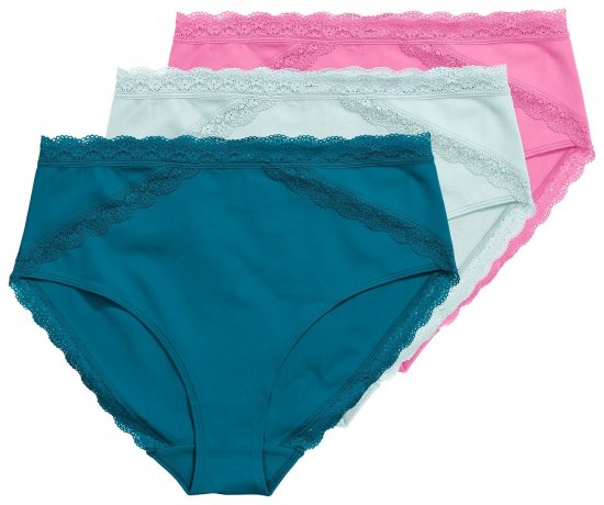 Ulla Popken 848803 Slip con pizzo confezione da 3 Petrolio - Slip - 