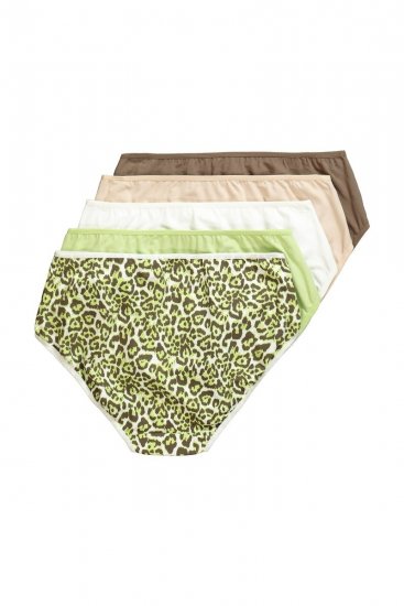 Ulla Popken 848810 Slip animalier confezione da 5 Tortora - Slip - 
