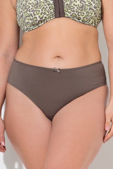 Ulla Popken 848826 Perizoma animalier confezione da 3 Tortora - Slip - 