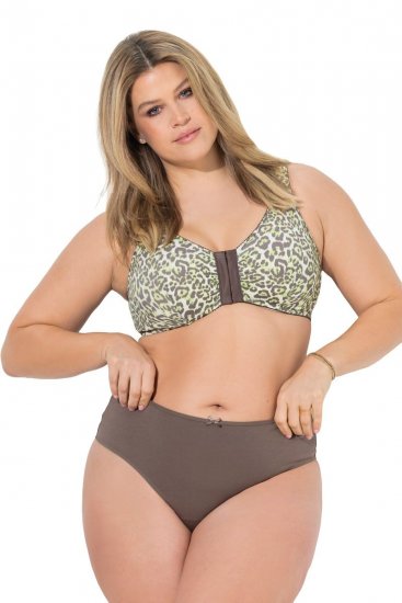 Ulla Popken 848826 Perizoma animalier confezione da 3 Tortora - Slip - 