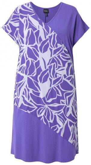 Ulla Popken 849033 Abito in chiffon fantasia Lilla - Abiti - Vestiti per tutte le taglie