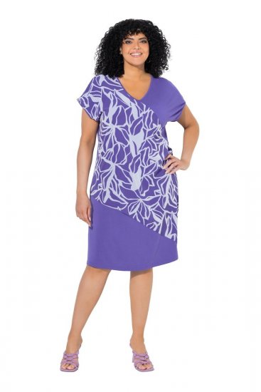 Ulla Popken 849033 Abito in chiffon fantasia Lilla - Abiti - Vestiti per tutte le taglie