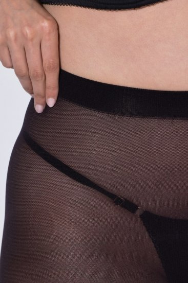 Ulla Popken 849049 Collant a righe 40 den Nero - Collant & calzini - 